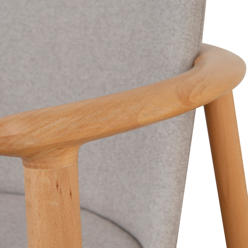 Set of 2 - CDC10055-SDx2 Natural Dining Armchair - Grey Seat Dining Chair Swady-Core