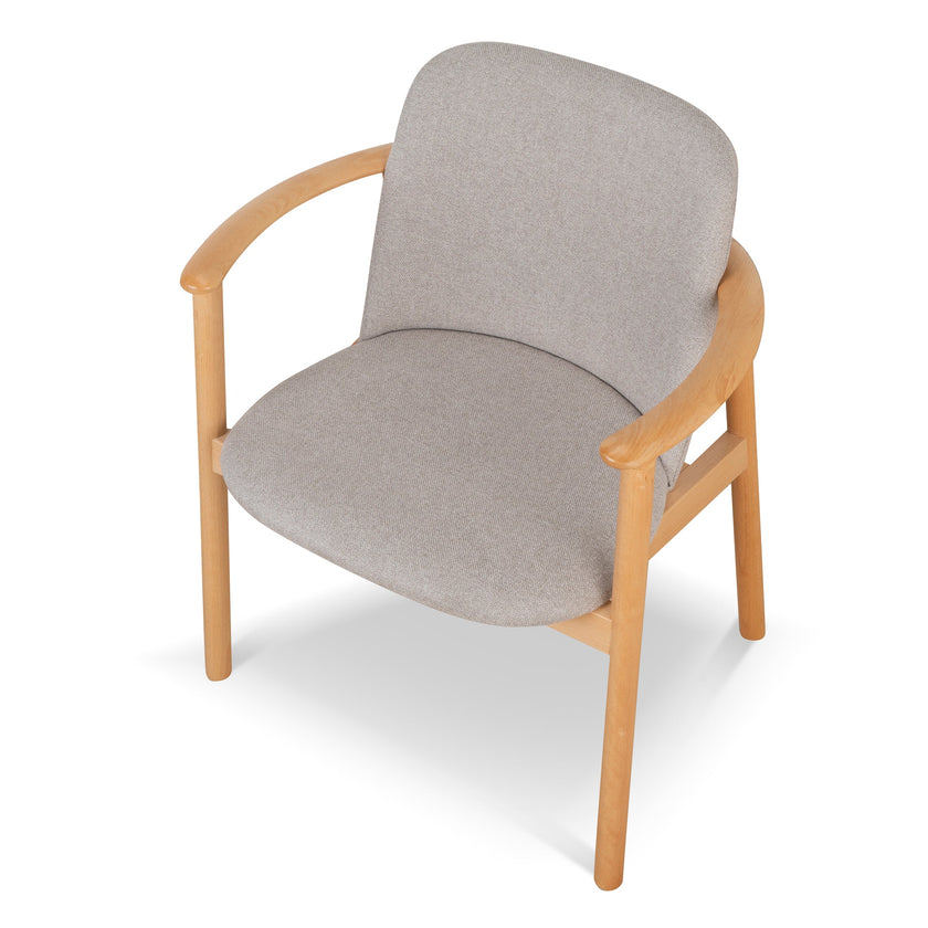 Set of 2 - CDC10055-SDx2 Natural Dining Armchair - Grey Seat Dining Chair Swady-Core