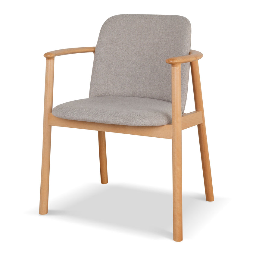 Set of 2 - CDC10055-SDx2 Natural Dining Armchair - Grey Seat Dining Chair Swady-Core