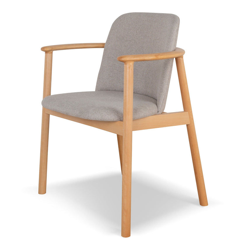 Set of 2 - CDC10055-SDx2 Natural Dining Armchair - Grey Seat Dining Chair Swady-Core