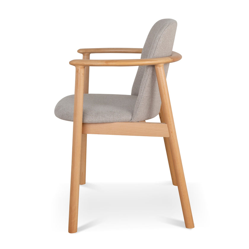 Set of 2 - CDC10055-SDx2 Natural Dining Armchair - Grey Seat Dining Chair Swady-Core