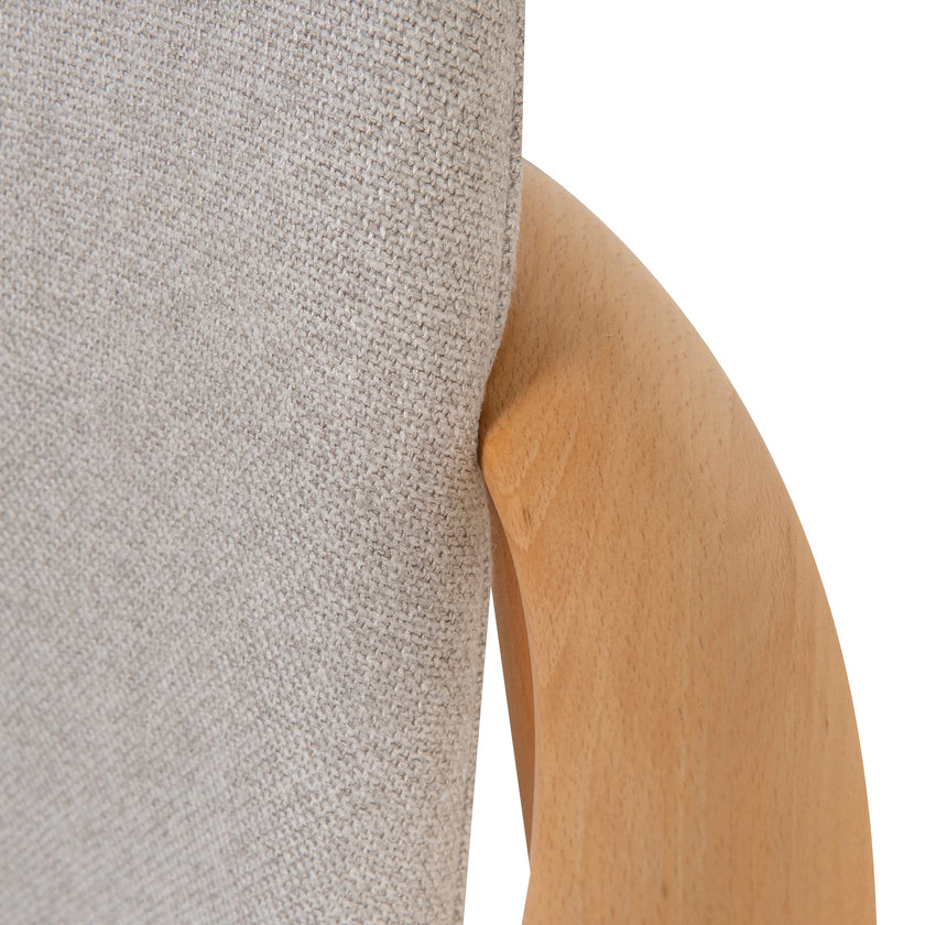 Set of 2 - CDC10055-SDx2 Natural Dining Armchair - Grey Seat Dining Chair Swady-Core