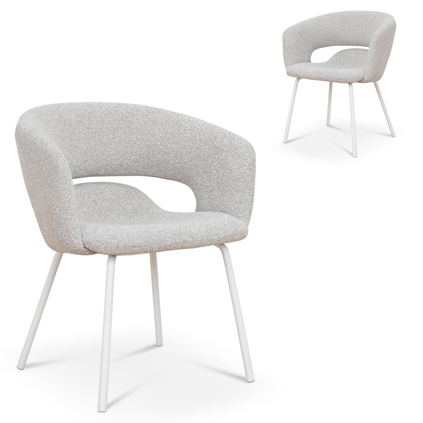 CDC10193-FH White Dining Chair - Clay Grey (Set of 2)