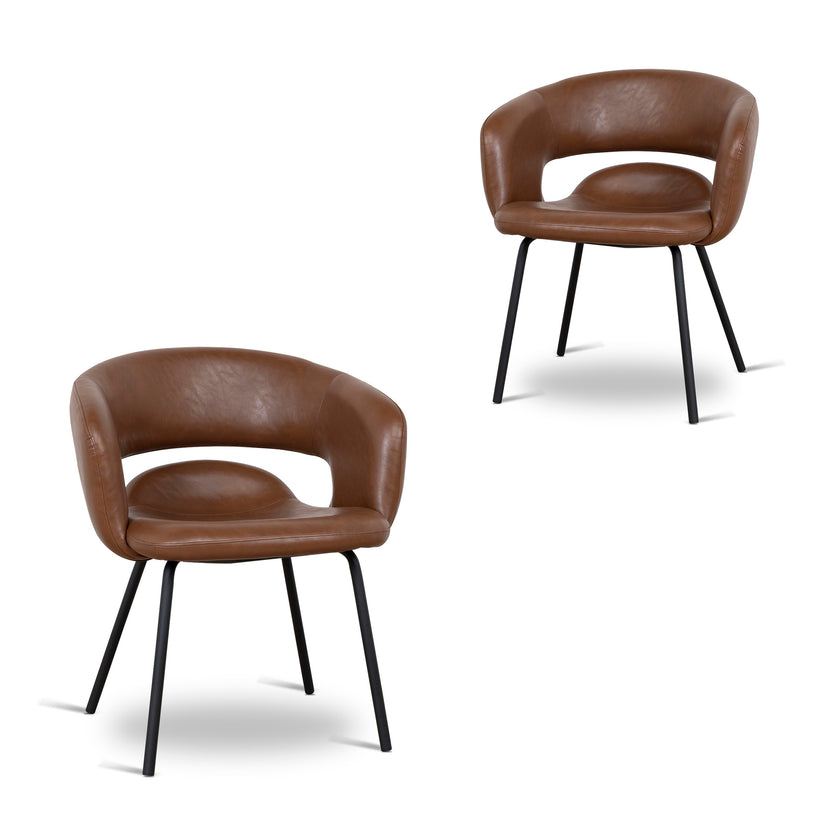CDC10218-FHx2 Black Dining Chair - Antique Brown (Set of 2 )