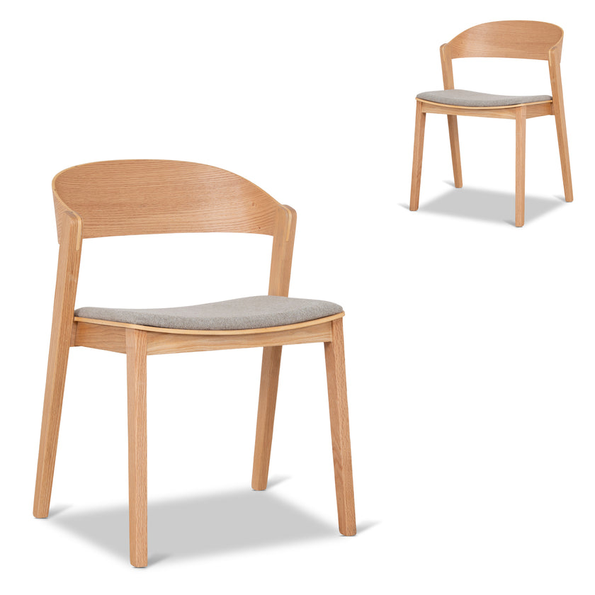 CDC10291-SD Natural Dining Chair - Grey Seat (Set of 2)