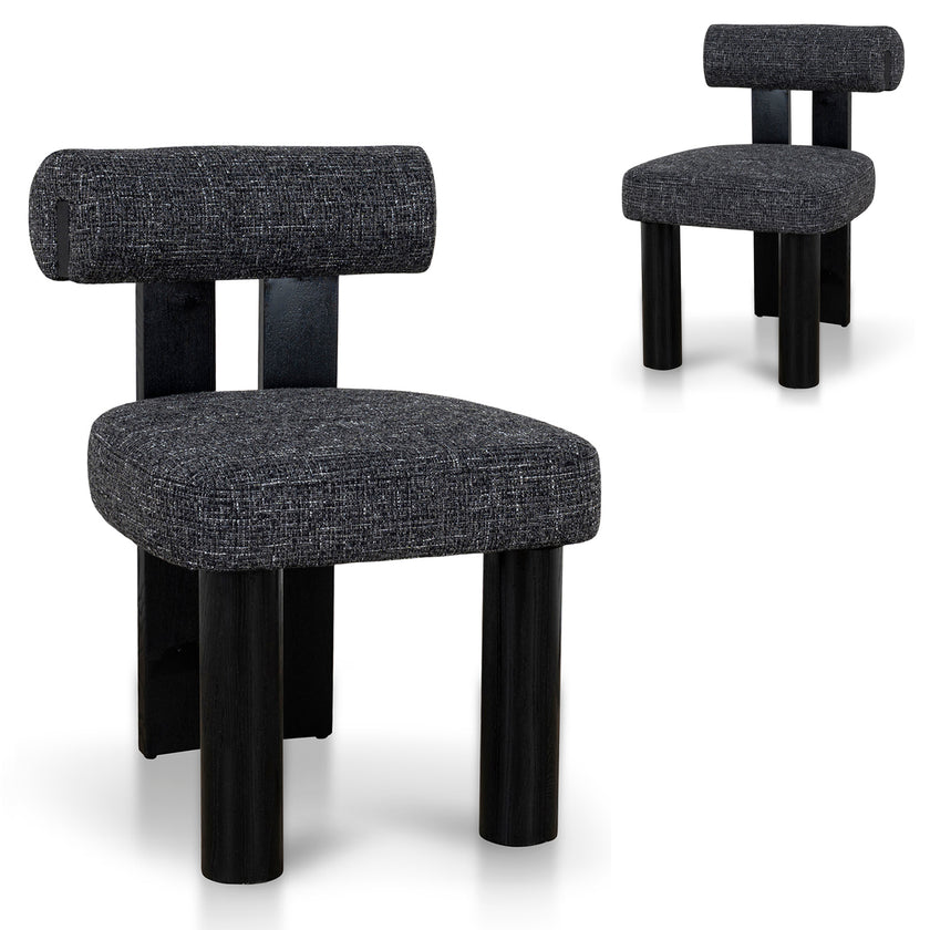 CDC10480-OLS Black Dining Chair - Field Charcoal (Set of 2)
