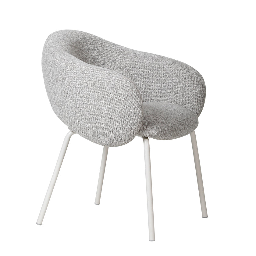 CDC10537-FH White Dining Chair - Clay Grey (Set of 2)