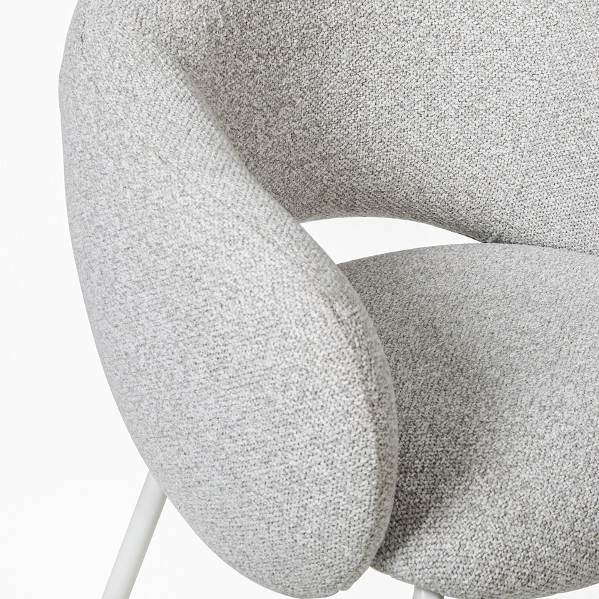 CDC10537-FH White Dining Chair - Clay Grey (Set of 2)