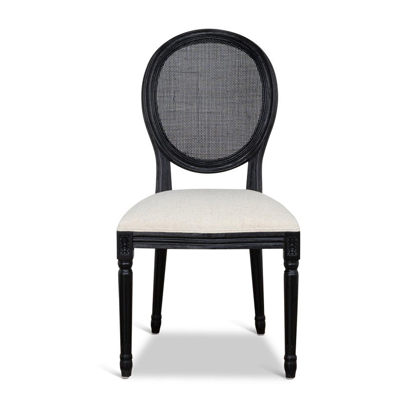 CDC10551-LJ Black ELM Dining Chair - Dawn Beige (Set of 2)