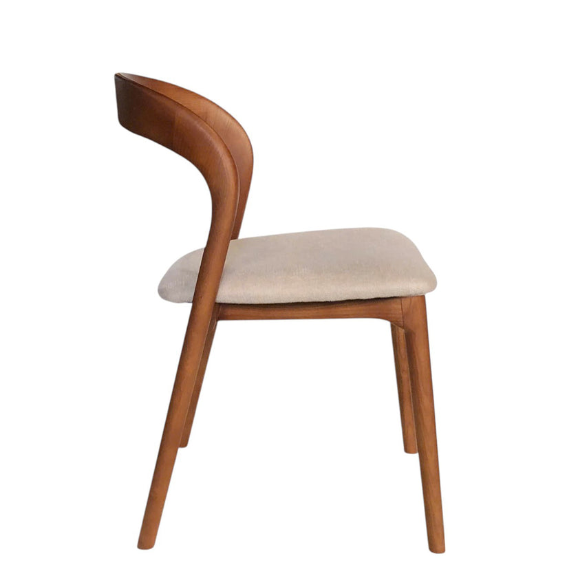 CDC10570-NX Walnut Dining Chair - Naxos Beige (Set of 2)