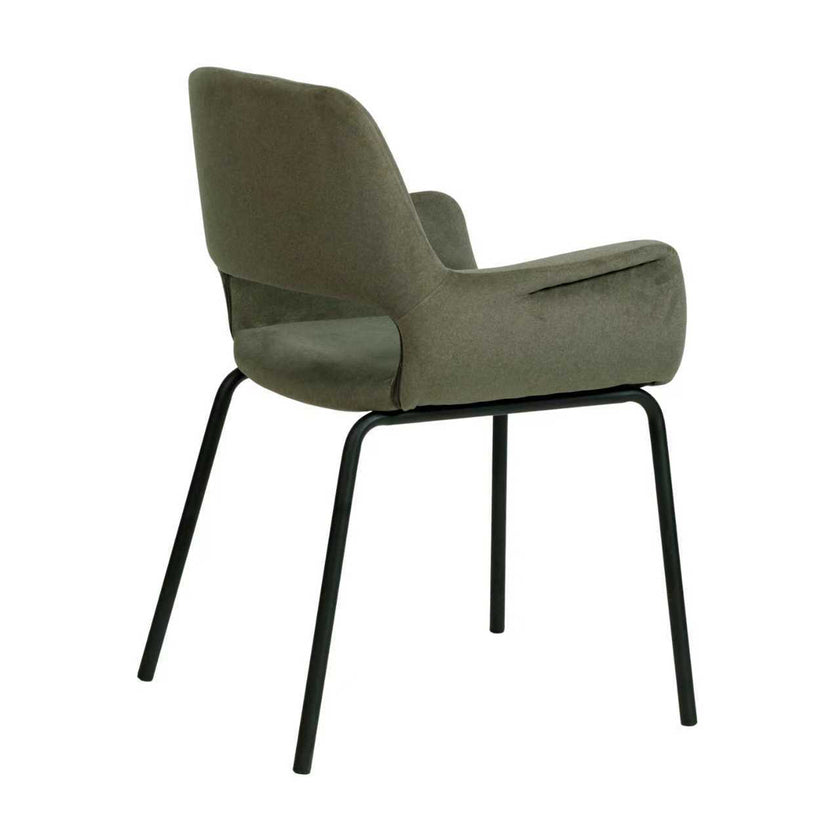 CDC12013-FH Black Dining Chair - Dark Moss Green (Set of 2)