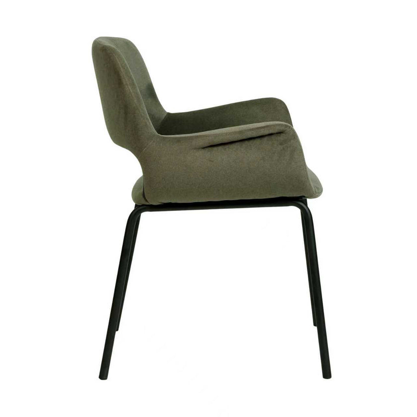 CDC12013-FH Black Dining Chair - Dark Moss Green (Set of 2)