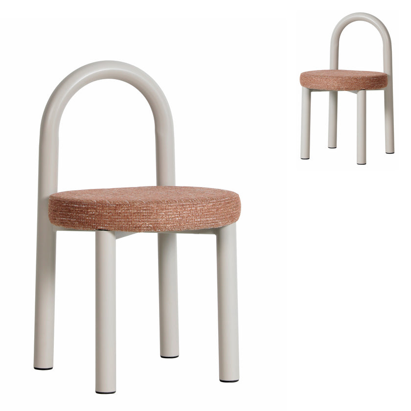 CDC12016-FH White Dining Chair - Russet Brown (Set of 2)