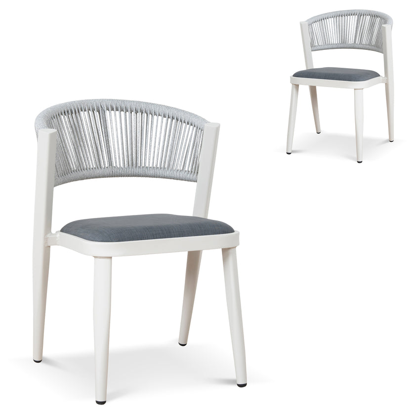CDC12049-ID Sand White Outdoor Dining Chair - Grey (Set of 2)