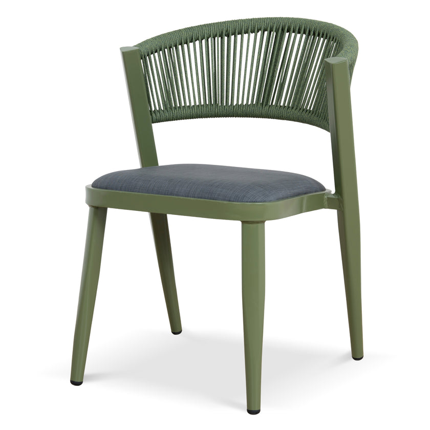 CDC12050-ID Army Green Outdoor Dining Chair - Grey (Set of 2)