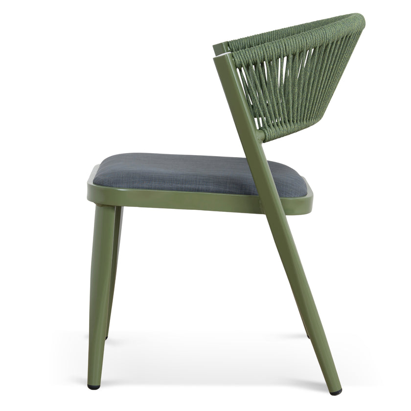 CDC12050-ID Army Green Outdoor Dining Chair - Grey (Set of 2)