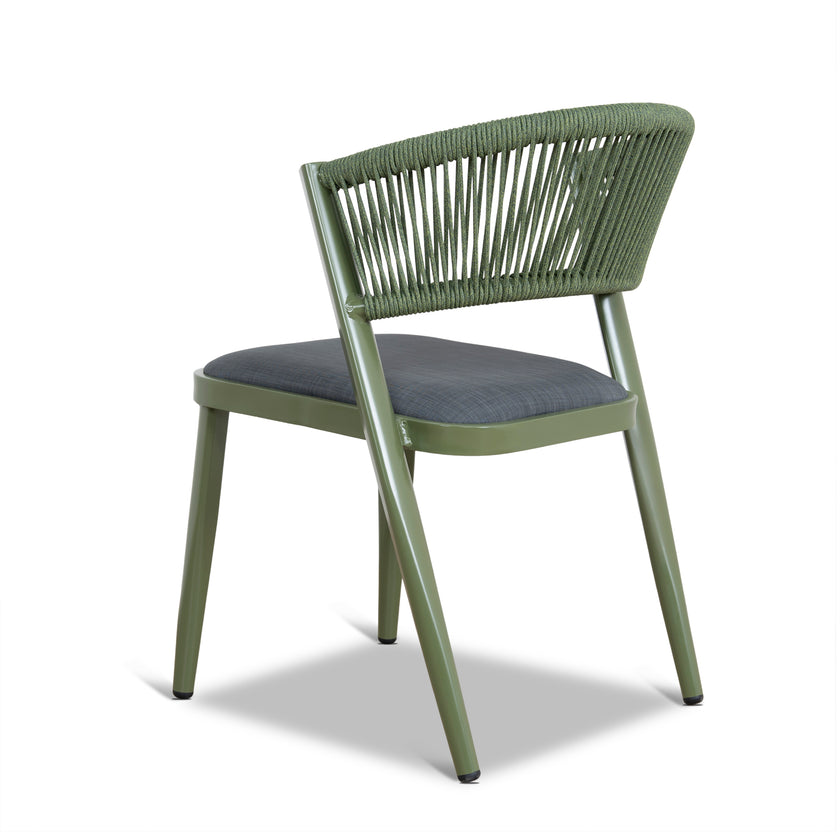 CDC12050-ID Army Green Outdoor Dining Chair - Grey (Set of 2)