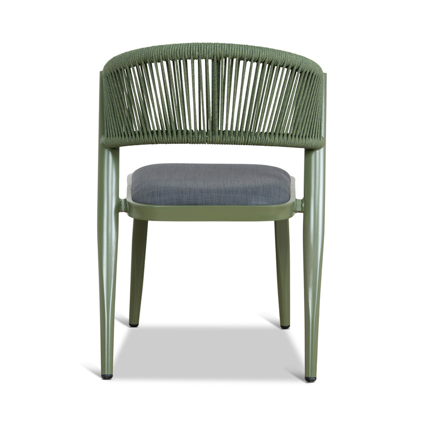 CDC12050-ID Army Green Outdoor Dining Chair - Grey (Set of 2)