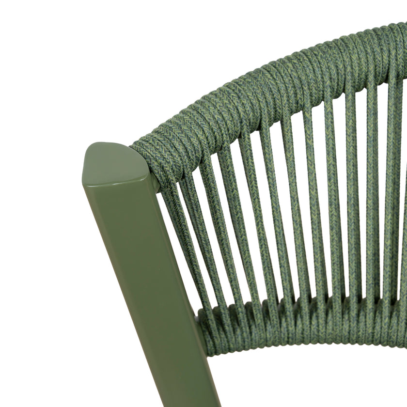 CDC12050-ID Army Green Outdoor Dining Chair - Grey (Set of 2)
