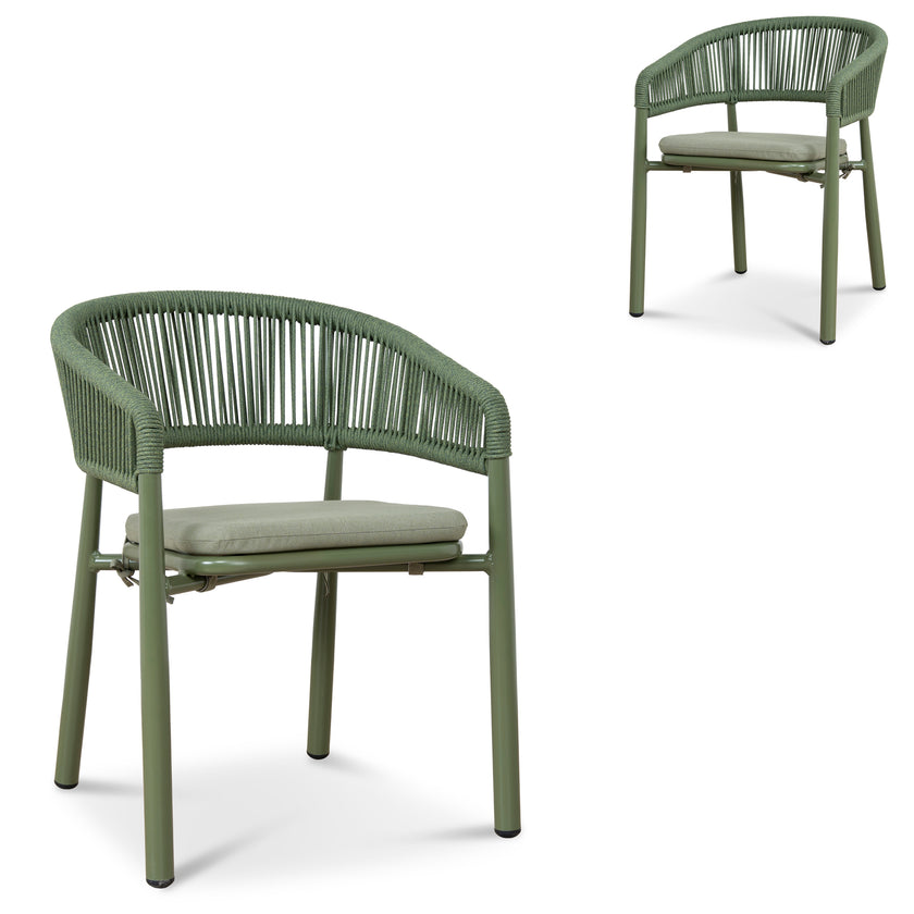 CDC12061-ID Outdoor Dining Chair - Army Green (Set of 2)
