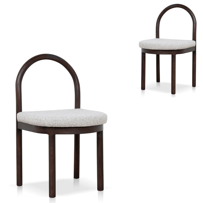 CDC12107-LJ Brown Dining Chair - Clay Grey (Set of 2)