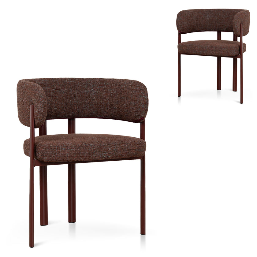 CDC12456-CI Dark Red Dining Chair - Moss Brown (Set of 2)