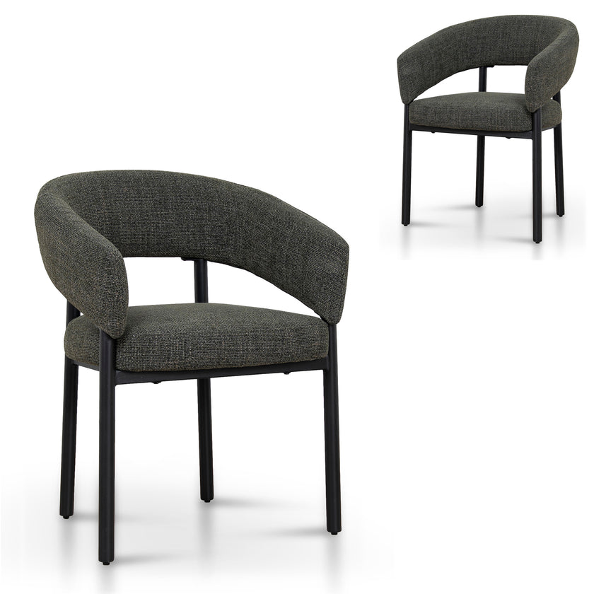 CDC12470-CI Black Dining Chair - Kaitoke Green (Set of 2)