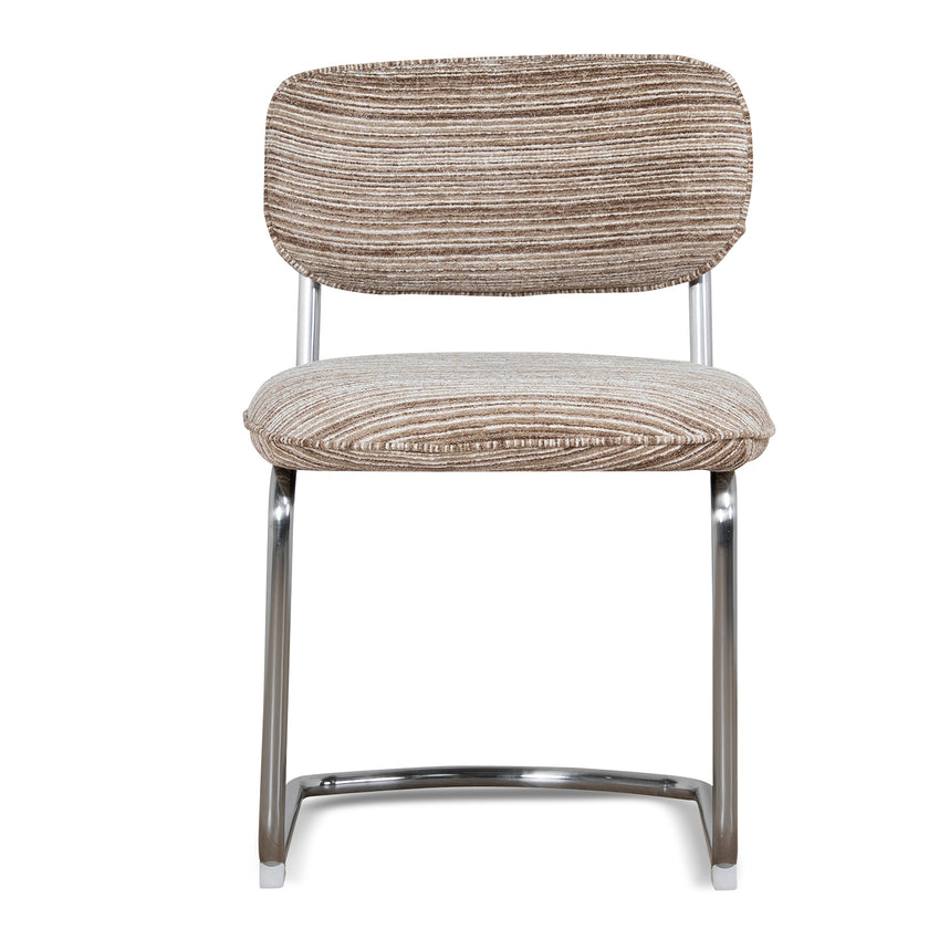 CDC12472-CI Chrome Dining Chair - Coconut Stripe (Set of 2)