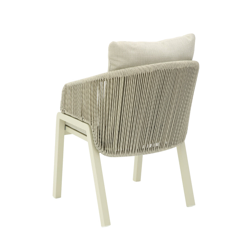 CDC12620-KT Grey Rattan Outdoor Dining Chair - Grey Cushion (Set of 2)