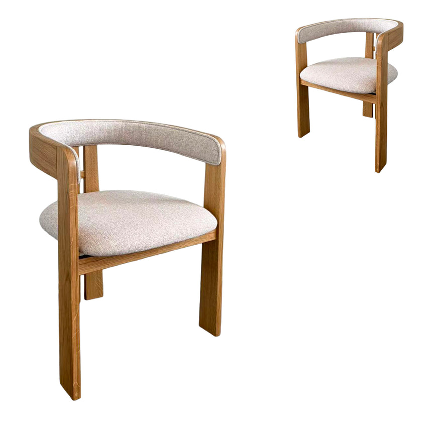 CDC12777-HN Natural Dining Armchair - Califonia Beige (Set of 2)