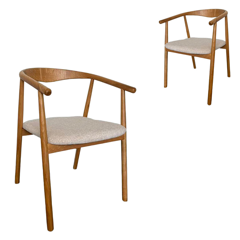CDC12784-HN Natural Dining Armchair - Califonia Beige (Set of 2)
