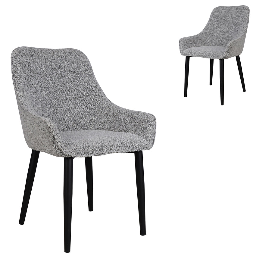 CDC8044-ST Dining Chair - Pepper Boucle in Black Legs (Set of 2)