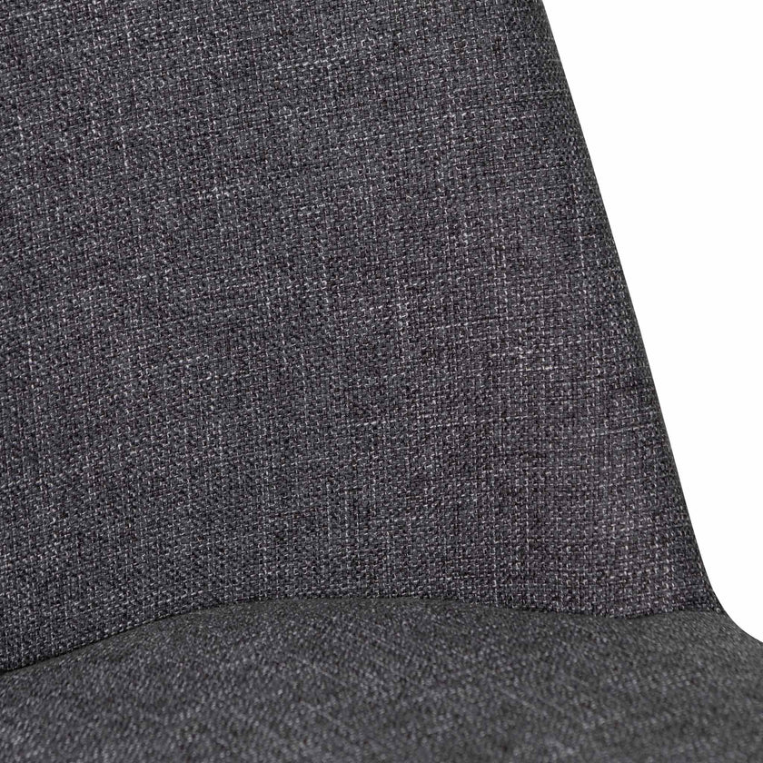 CDC8045-ST Fabric Dining Chair - Dark Grey with Black Legs (Set of 2)