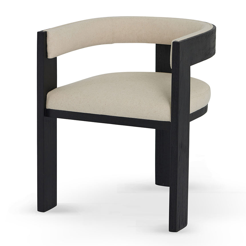 CDC8369-LJ Black ELM Dining Chair - Light Beige (Set of 2)