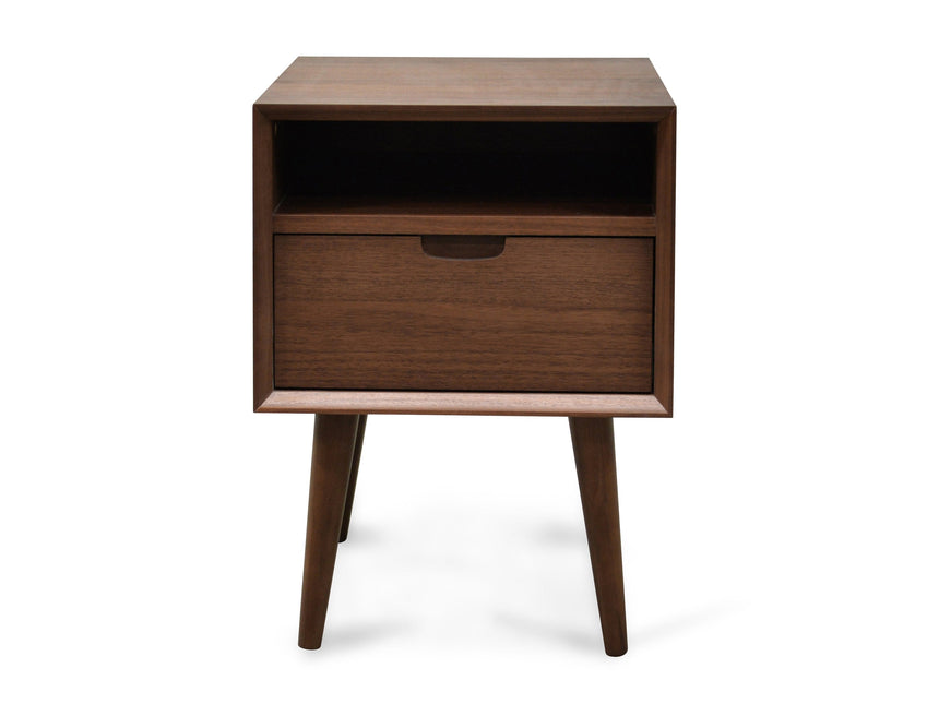 Ex Display - CST221WAL-VN SQ Wooden Bedside Table - Walnut