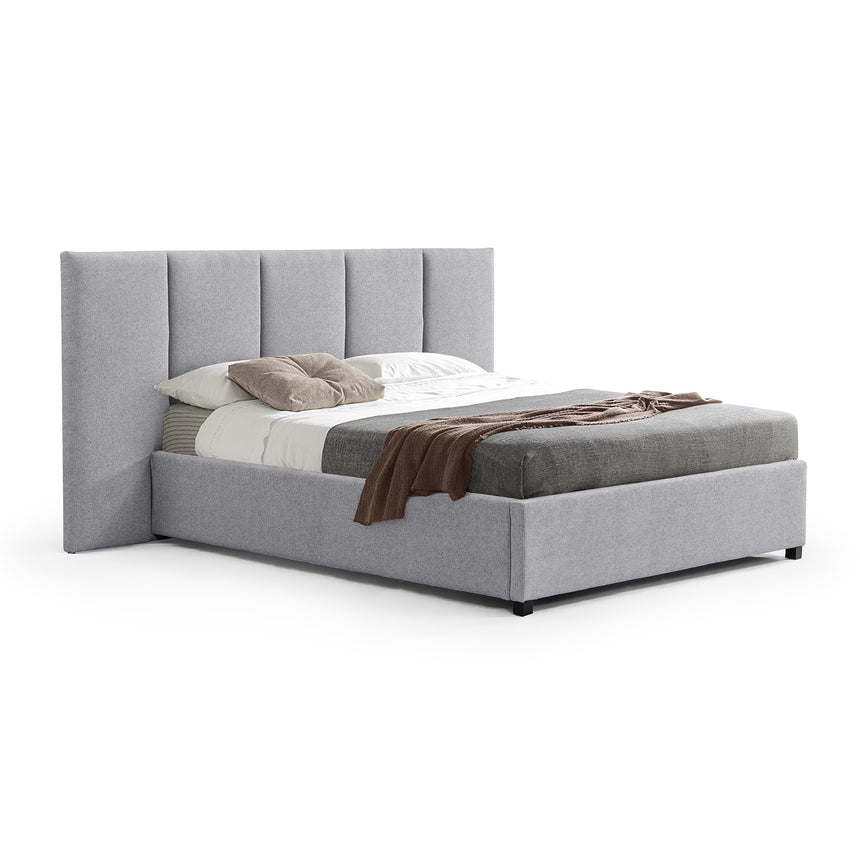 CBD8545-MI Queen Sized Bed Frame - Spec Grey with Storage