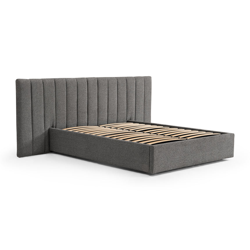 CBD8549-MI Wide Base Queen Bed Frame - Spec Charcoal with Storage