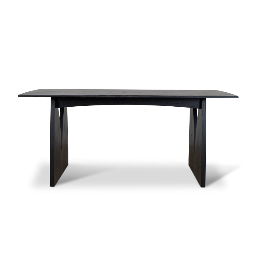 Ex Display - CDT10258-NI 1.8m Elm Dining Table - Full Black