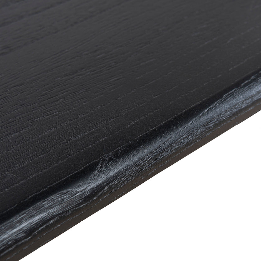 Ex Display - CDT10258-NI 1.8m Elm Dining Table - Full Black