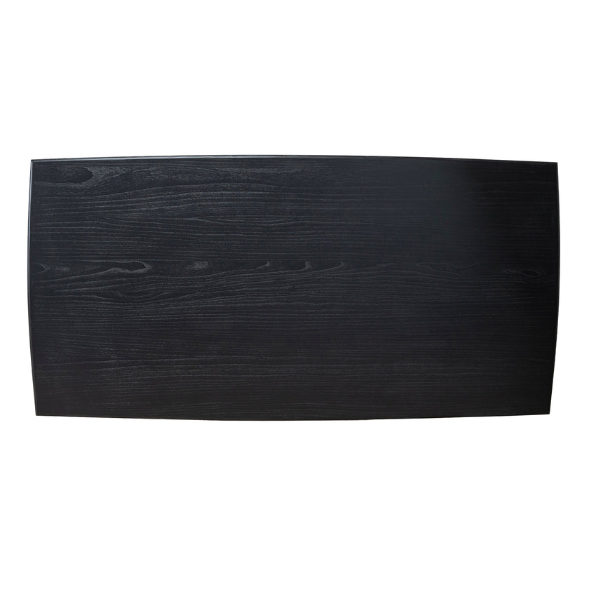 Ex Display - CDT10258-NI 1.8m Elm Dining Table - Full Black