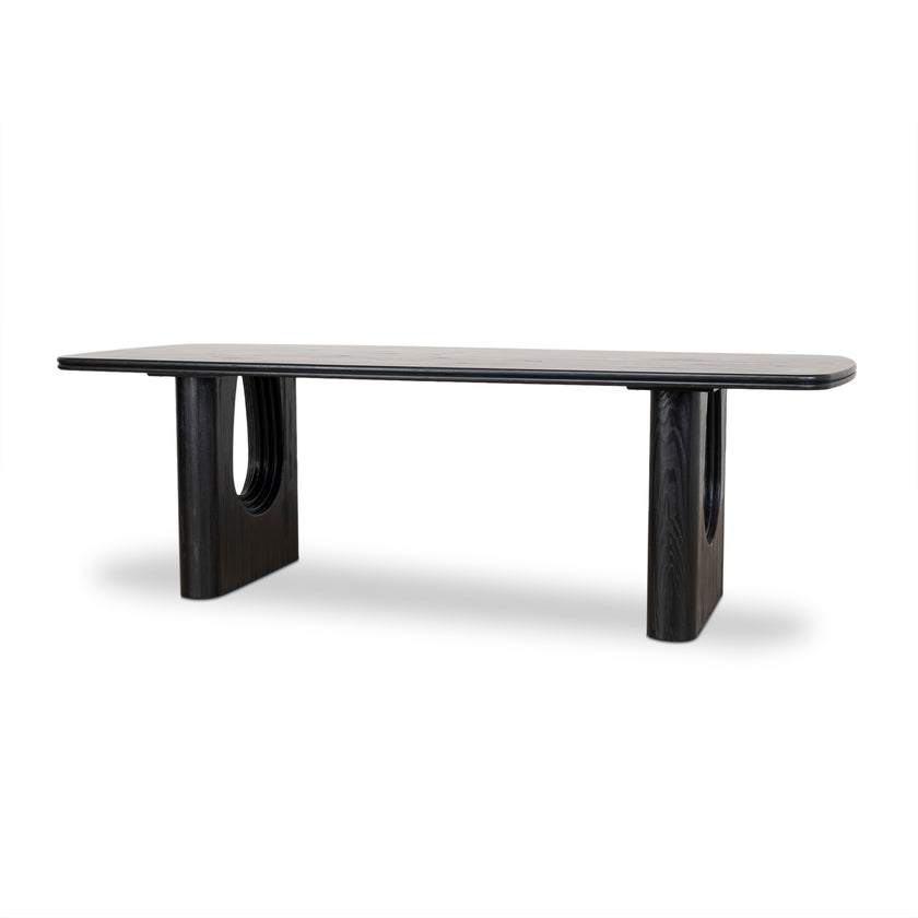 CDT10260-NI 2.4m Recycled Fir Dining Table - Full Black