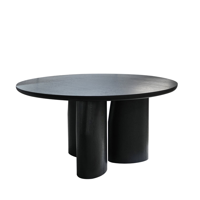 CDT10582-CN 1.5m Round Dining Table - Full Black Oak
