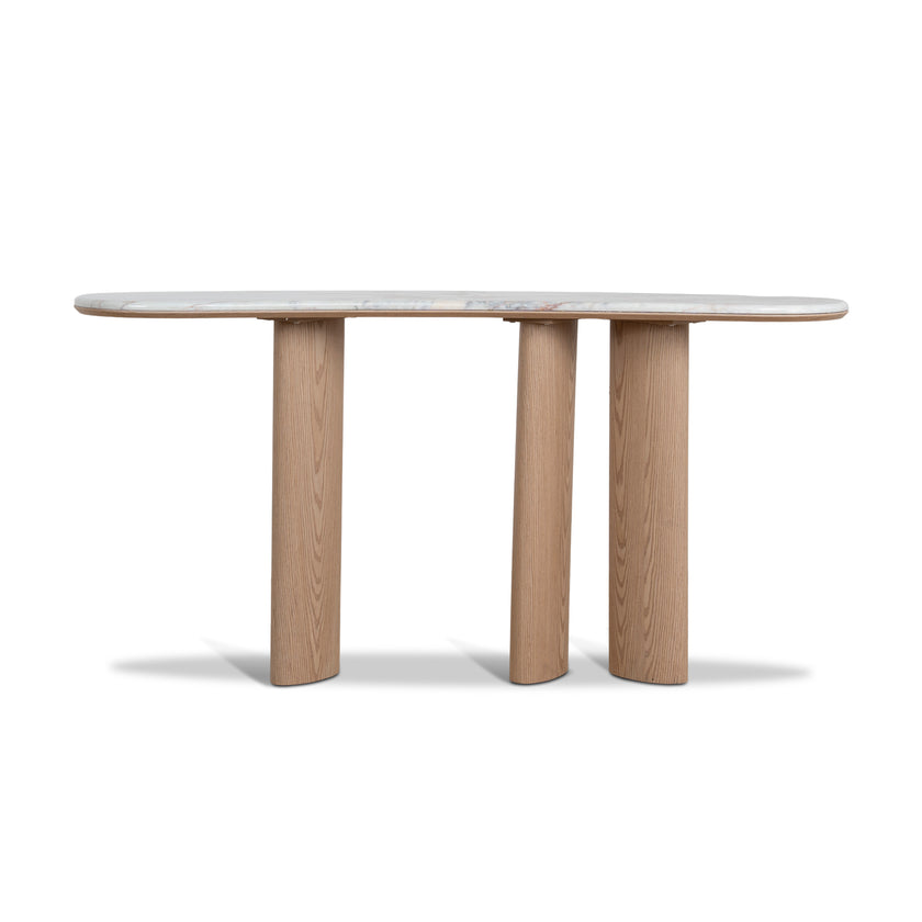 Ex Display - CDT10619-MK 1.6m Marble Console Table - Natural