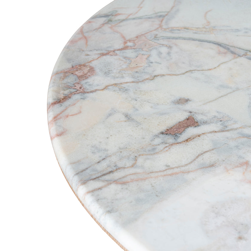 Ex Display - CDT10657-MK 2.2m White Marble Dining Table - Natural