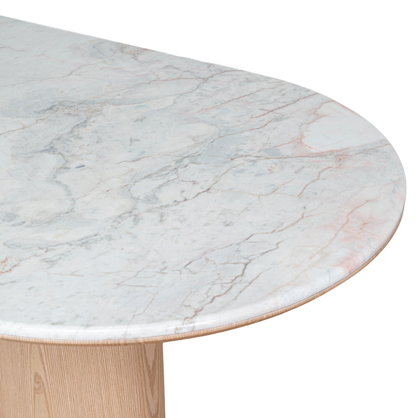 Ex Display - CDT10657-MK 2.2m White Marble Dining Table - Natural