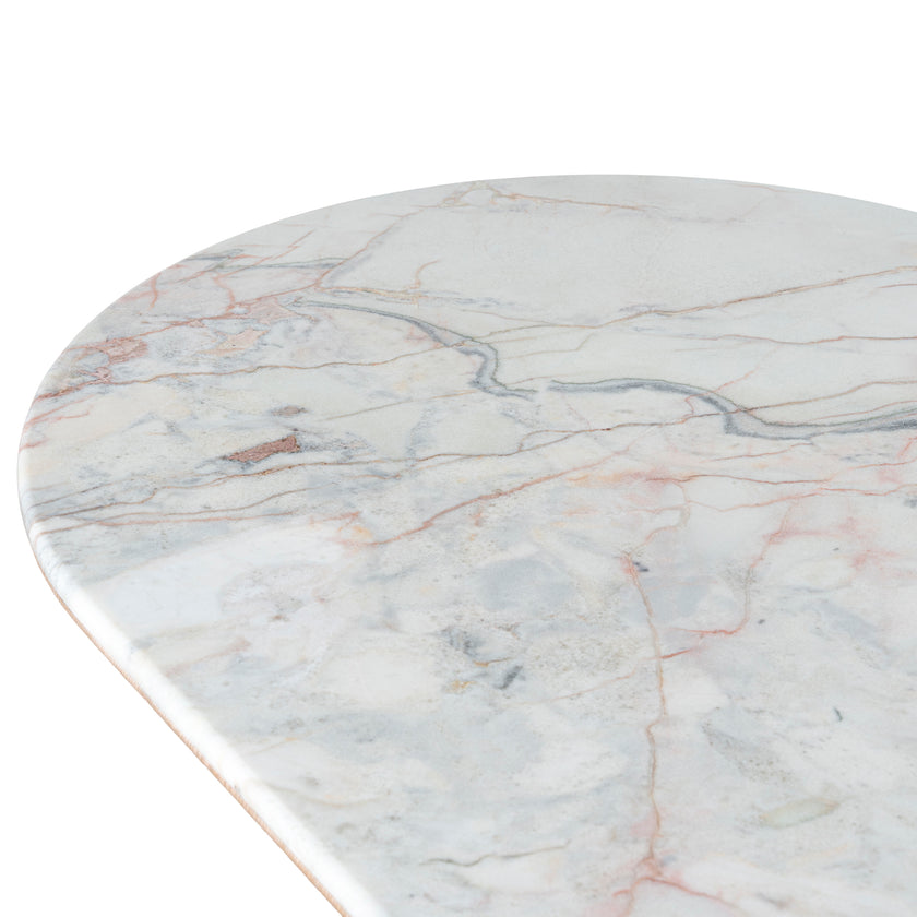 Ex Display - CDT10657-MK 2.2m White Marble Dining Table - Natural