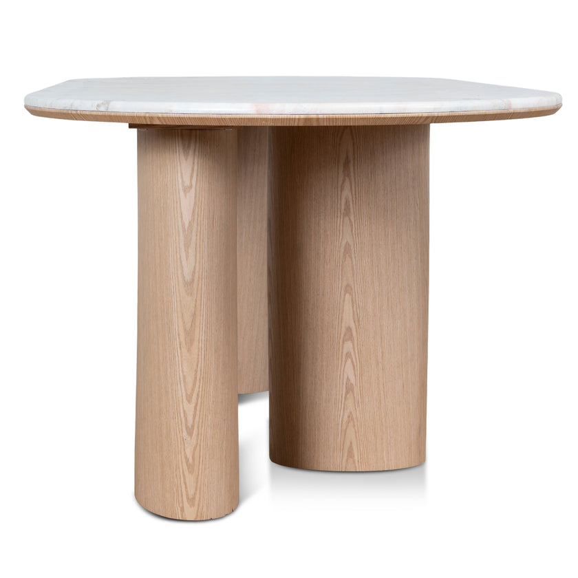 Ex Display - CDT10657-MK 2.2m White Marble Dining Table - Natural