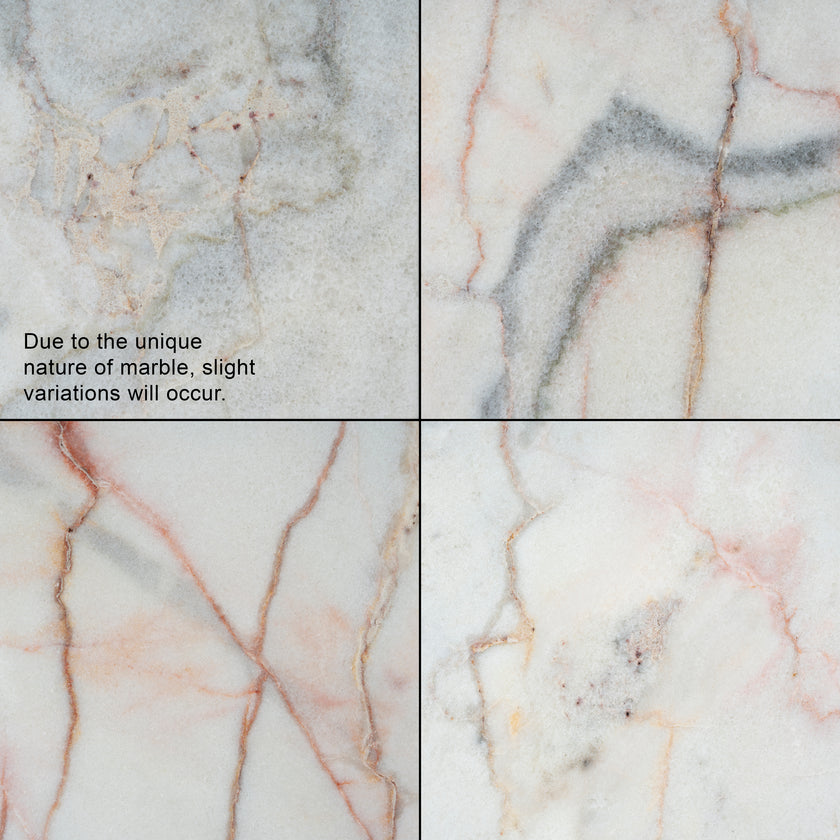 Ex Display - CDT10657-MK 2.2m White Marble Dining Table - Natural