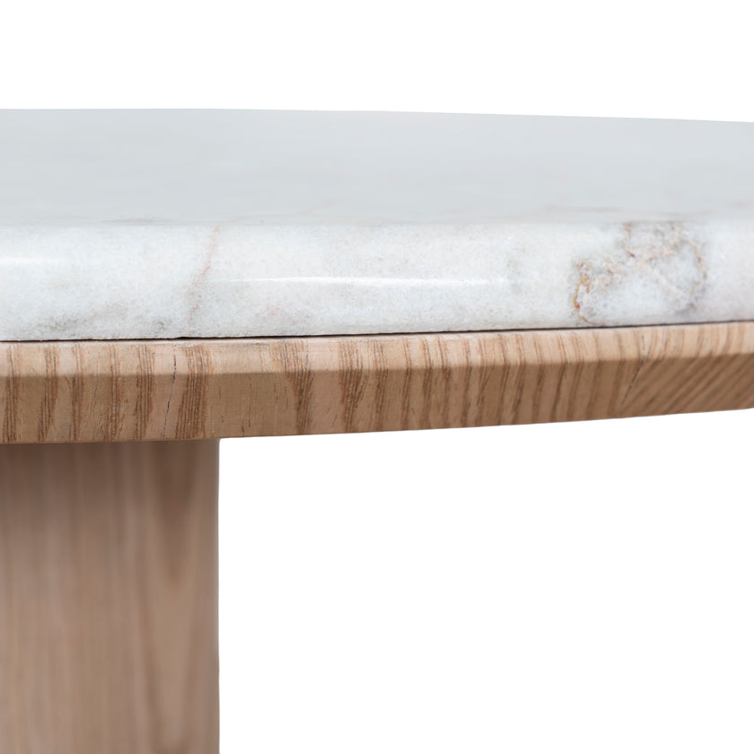Ex Display - CDT10657-MK 2.2m White Marble Dining Table - Natural