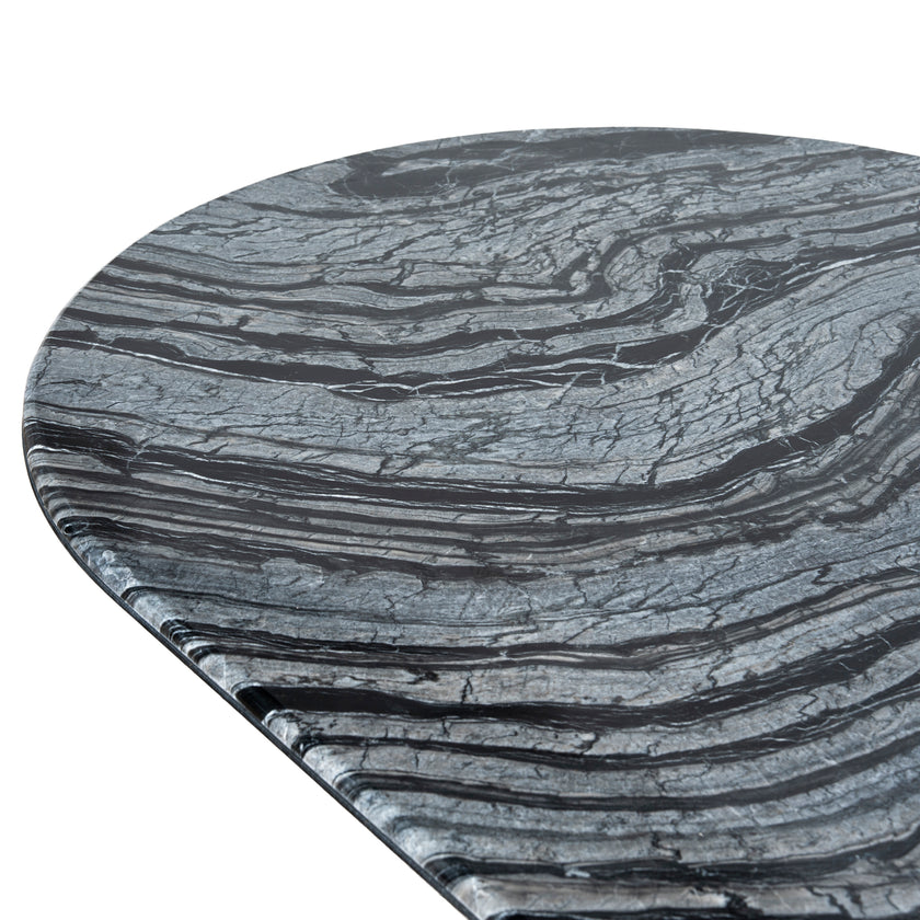 Ex Display - CDT10658-MK 2.2m Black Marble Dining Table - Black